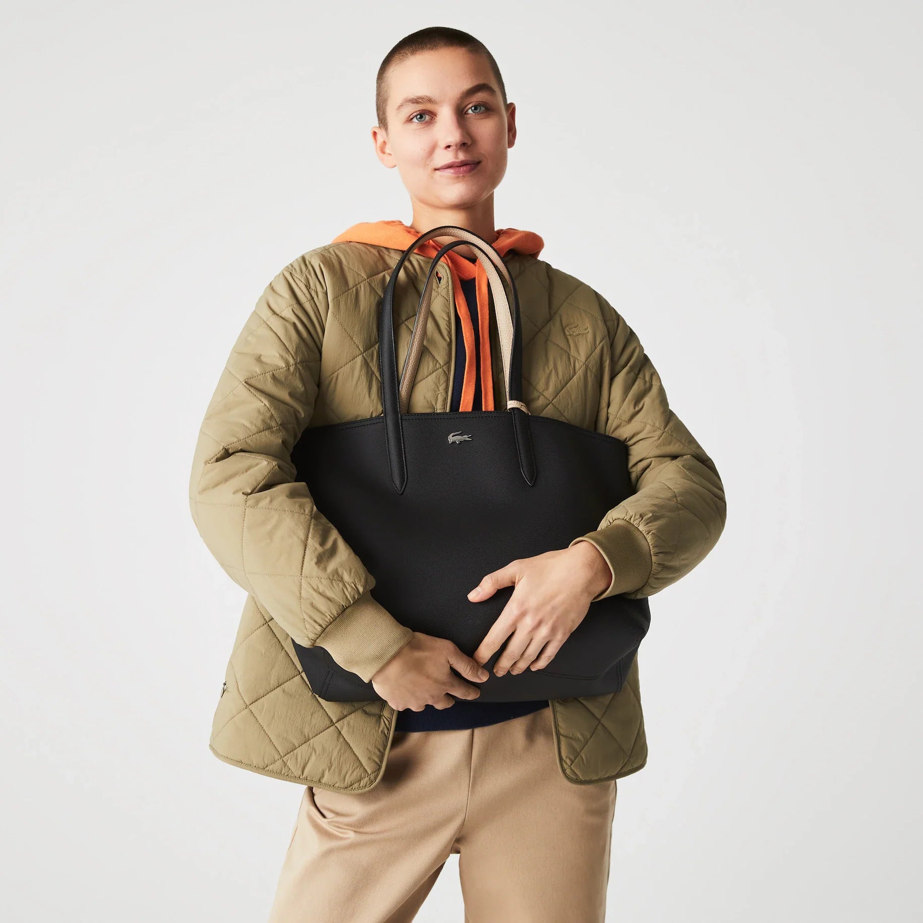 Lacoste Women's Anna Large Reversible Tote Bag Black/Blue