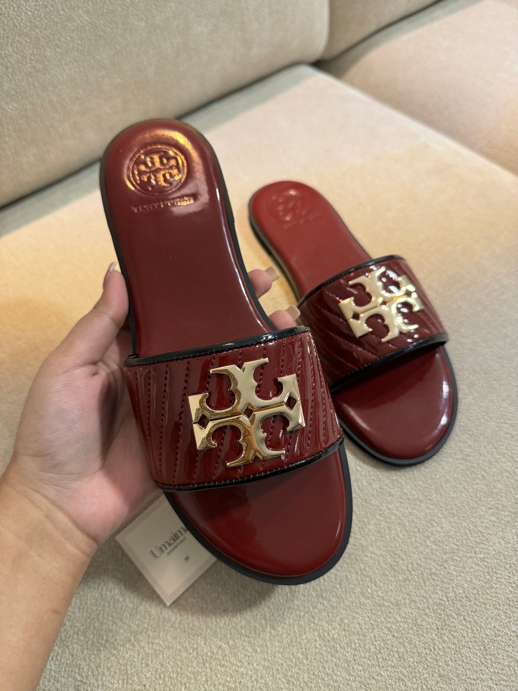 Tory Burch slides Burgundy