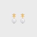 CELINE EARRINGS IN BRASS WITH GOLD FINISH AND RESIN PEARLS