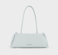 Charles & Keith - Hazel Bow Elongated Trapeze Shoulder Bag- Blue