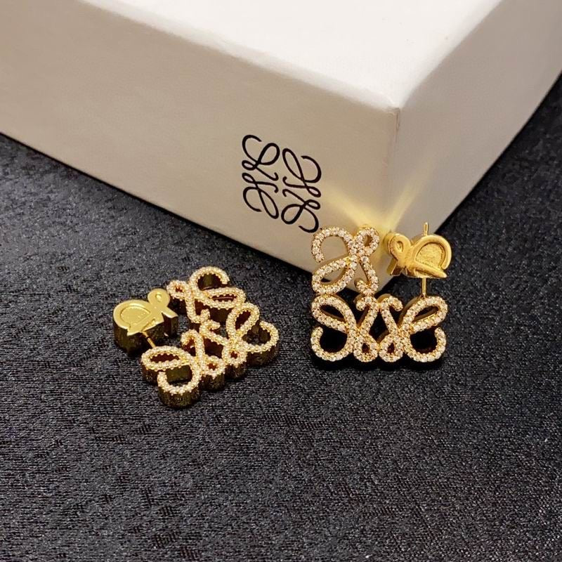 Loewe - Anagram crystal-embellished earrings