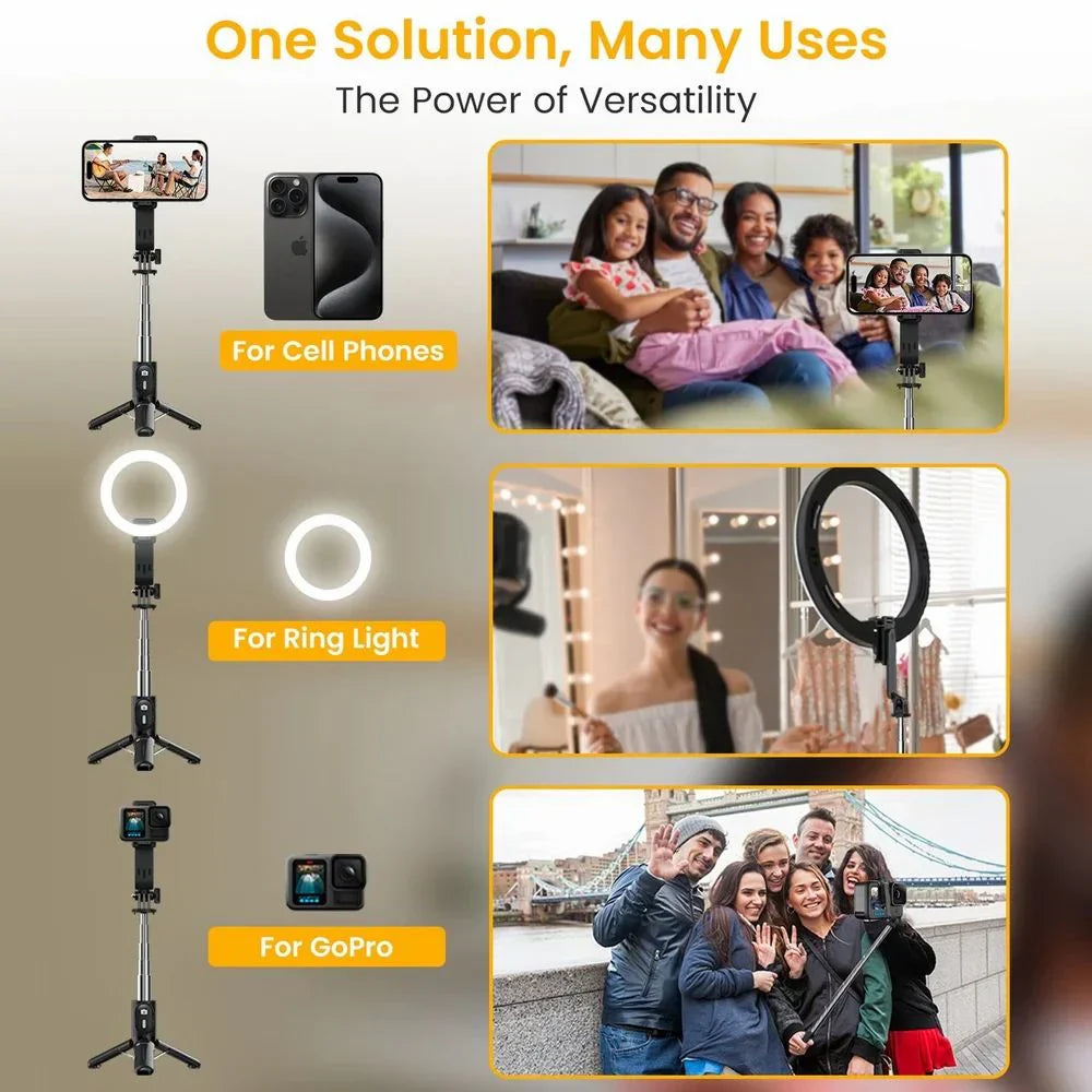 3 IN1 Pocket Size Selfie Stick with light