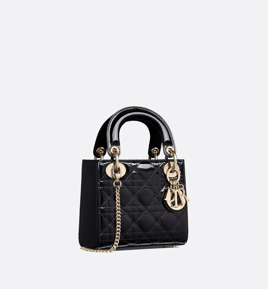 Medium lady Dior gloss black