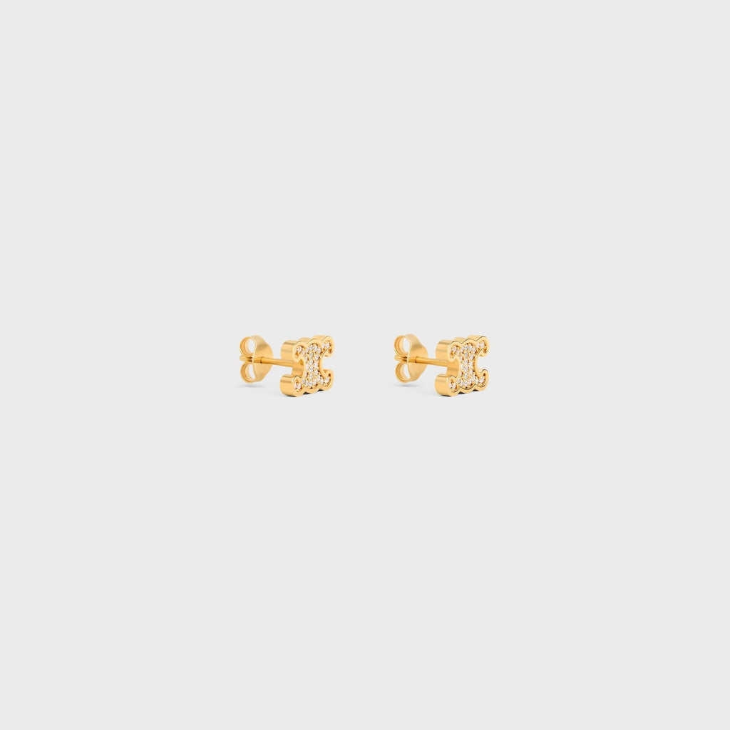 TRIOMPHE RHINESTONE STUDS IN STRASS AND BRASS WITH GOLD FINISH
