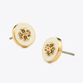 TORY BURCH ICON ENAMEL CIRCLE-STUD EARRINGS