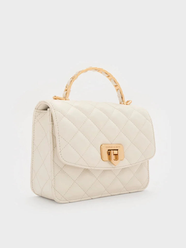 Cressida Quilted Top Handle Bag With Bag Charms