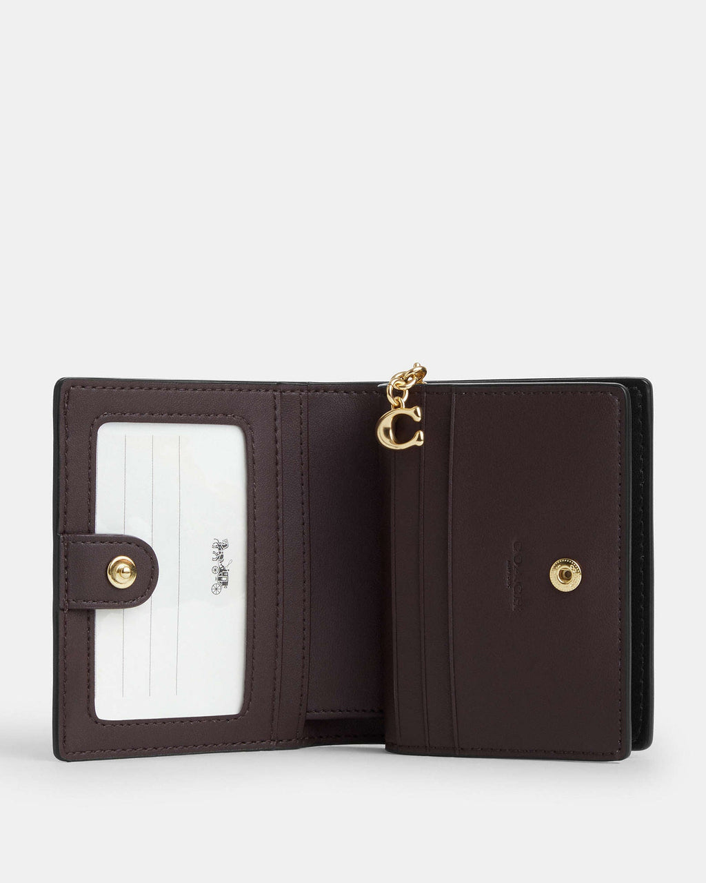 Coach Snap Wallet In Signature Canvas Coffee