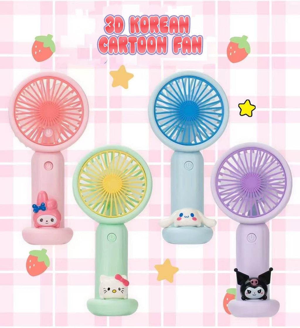 Handy & Rechargeable Mini Anime Cartoon Doll Fan