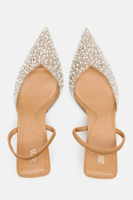 ZARA sling back Pearl Pumps