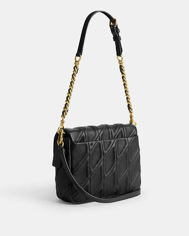 Times Square Tabby 20 Shoulder Bag With Quilting ( black )