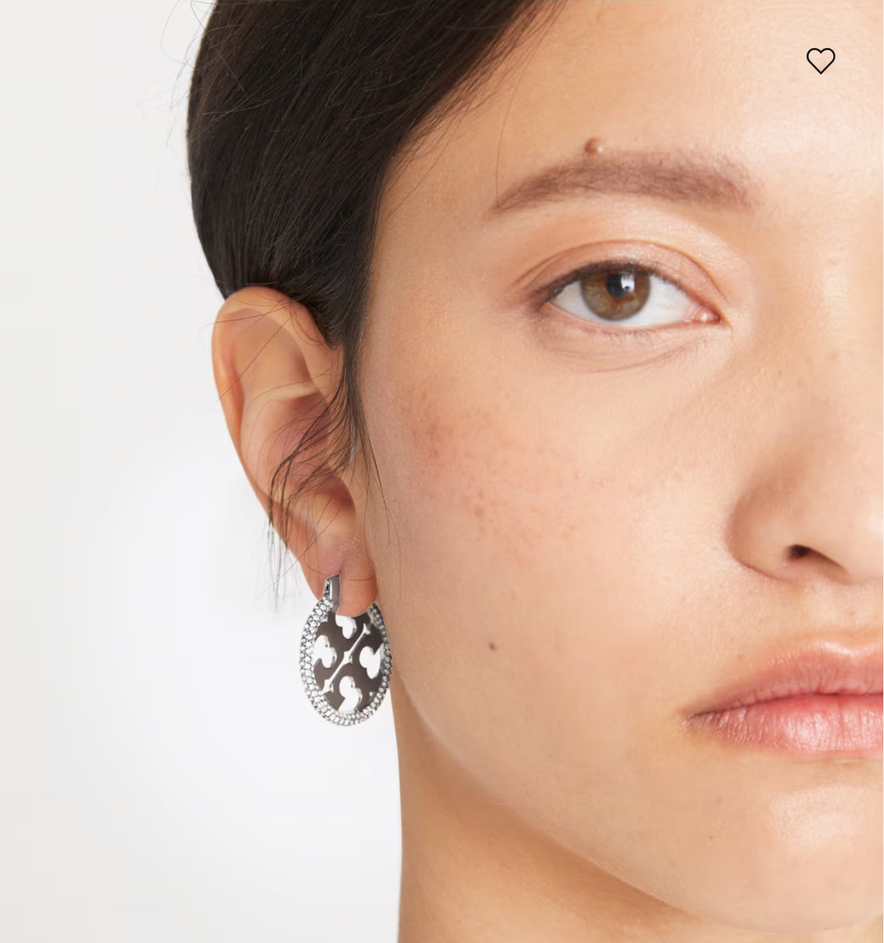 Tory Burch MILLER PAVÉ HOOP EARRING
