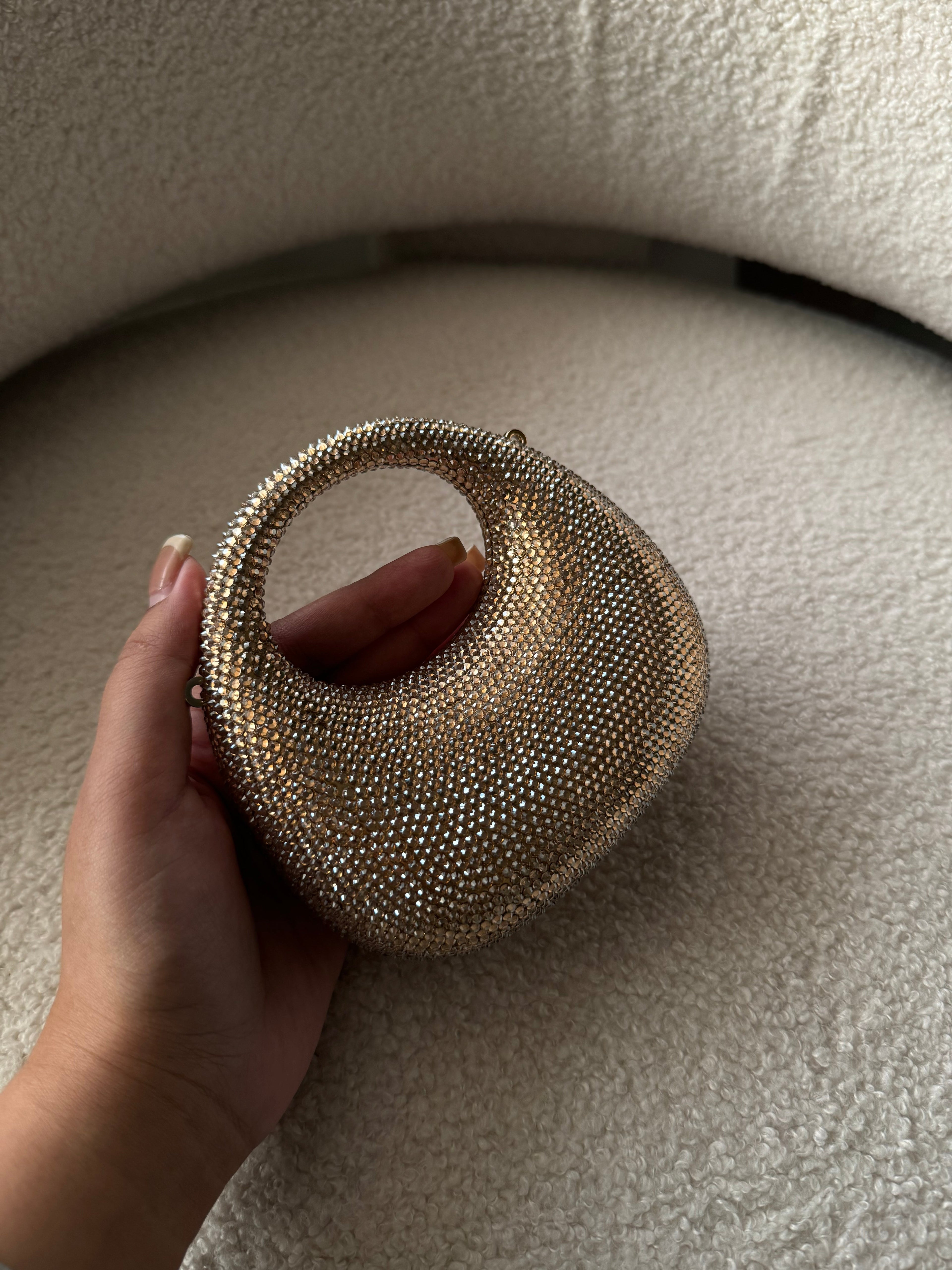 Gold Rhinestone clutch