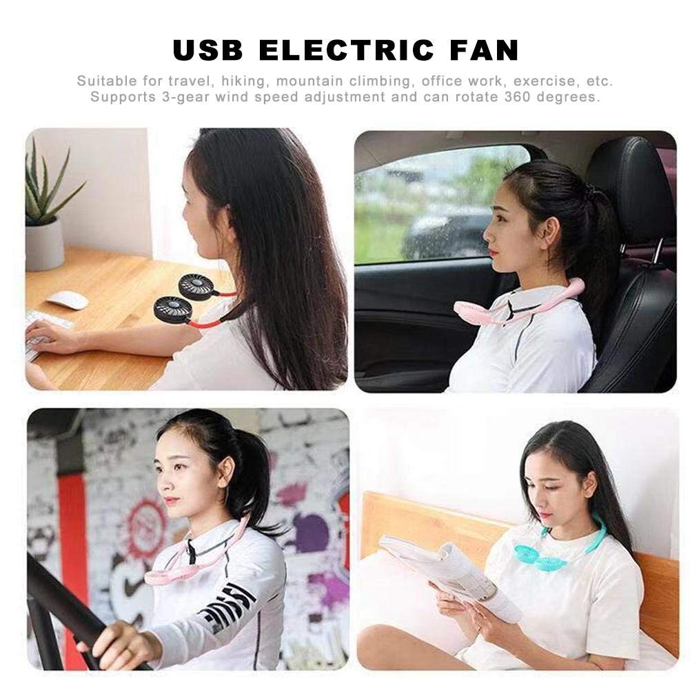 Portable Hand-Free Neck Hanging  Rechargeable Fan