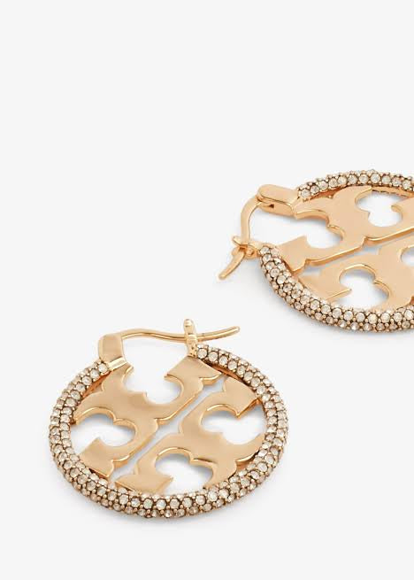 Tory Burch MILLER PAVÉ HOOP EARRING