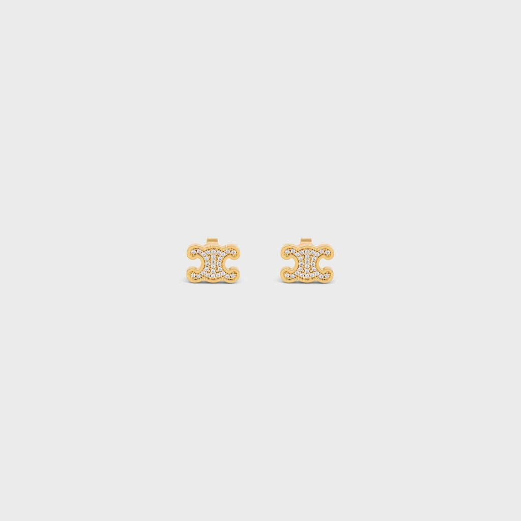 TRIOMPHE RHINESTONE STUDS IN STRASS AND BRASS WITH GOLD FINISH