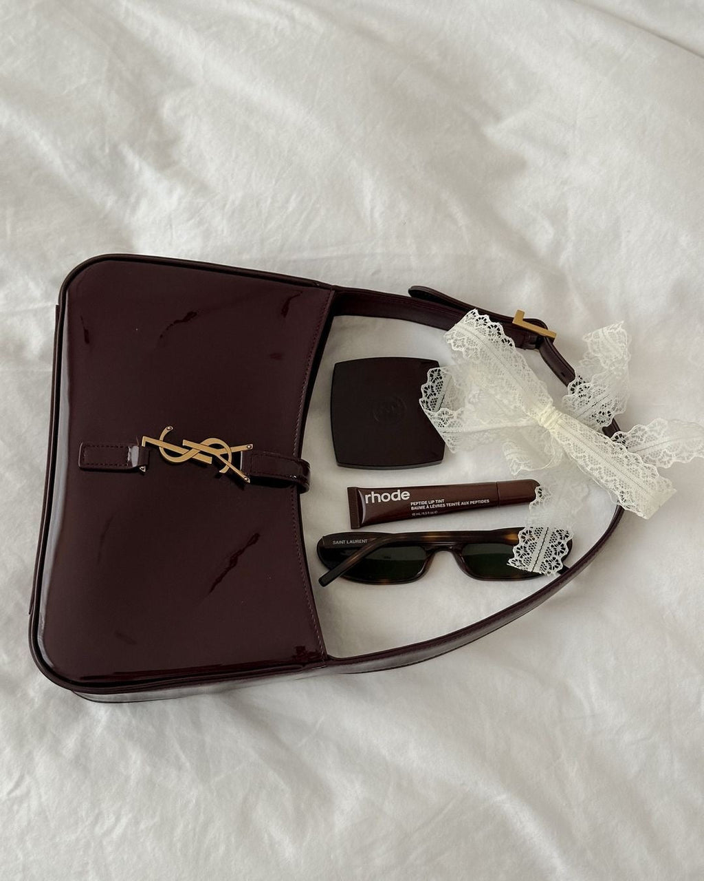 Ysl mini IN PATENT LEATHER
DARK RED WINE