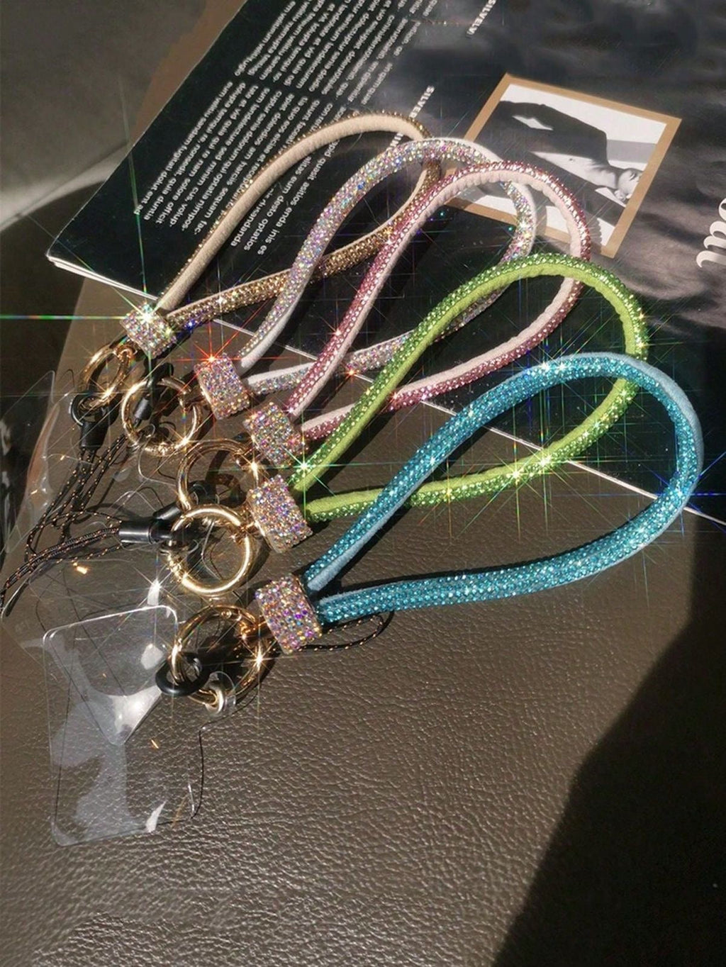Rhinestone phone charm lanyard