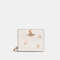 Coach Snap Wallet In Signature Canvas With Heart Floral Print