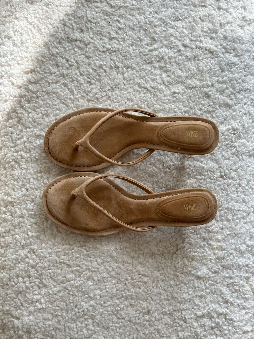 ZARA SUEDE-EFFECT HEELED SANDALS