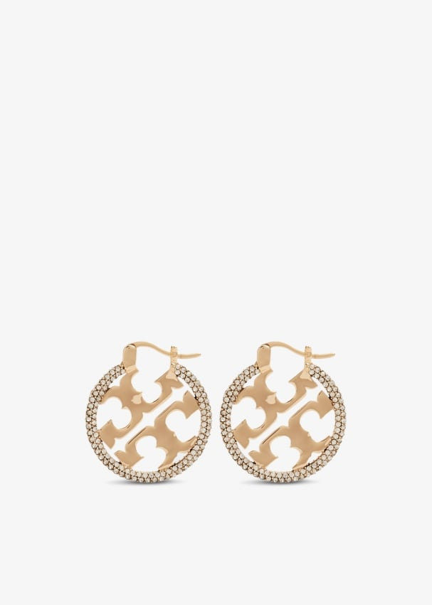 Tory Burch MILLER PAVÉ HOOP EARRING