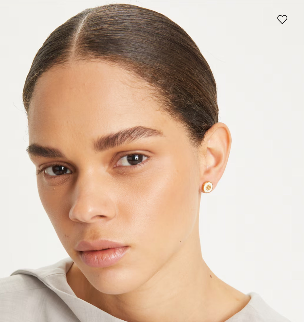 TORY BURCH ICON ENAMEL CIRCLE-STUD EARRINGS
