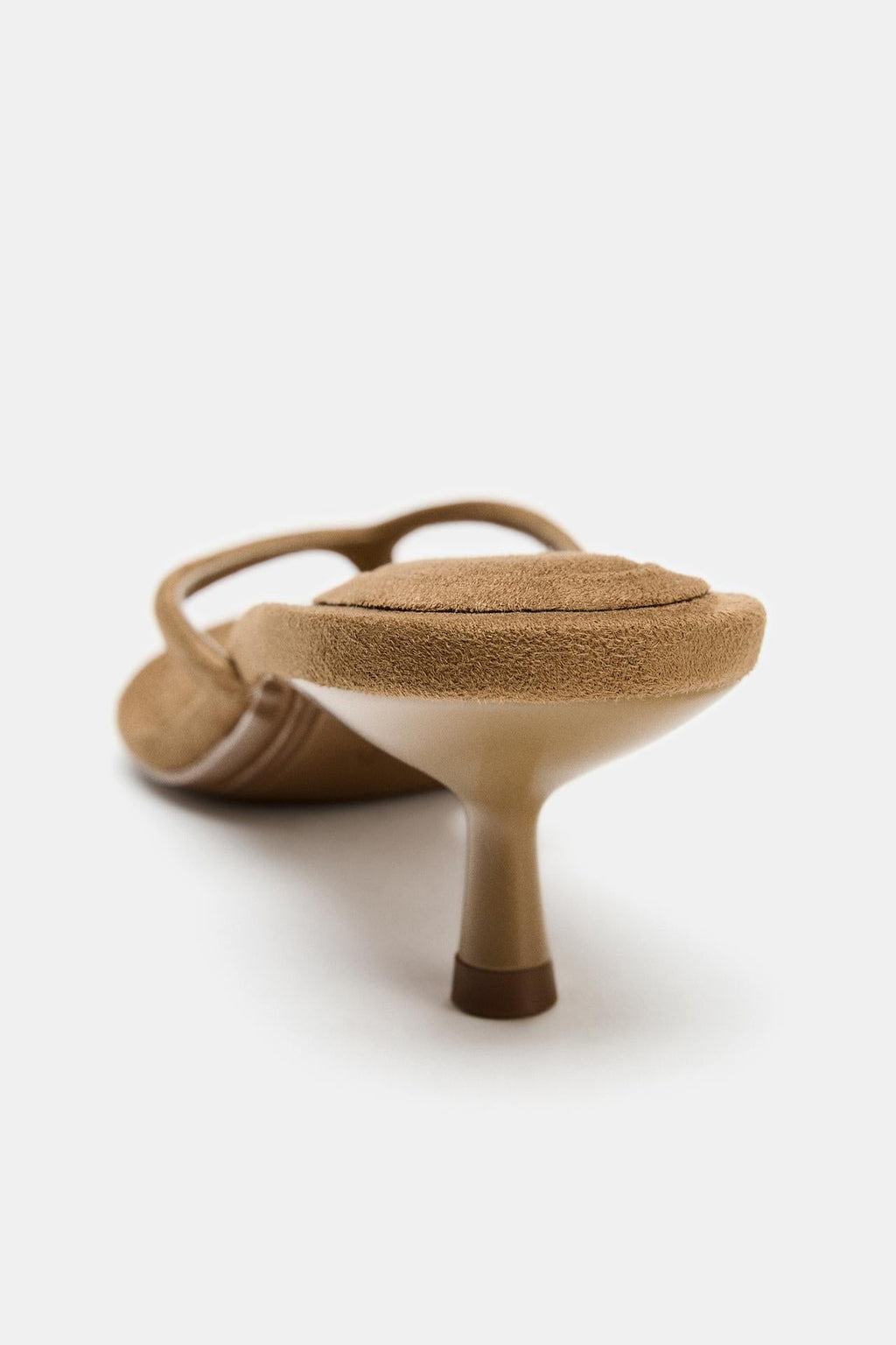 ZARA SUEDE-EFFECT HEELED SANDALS