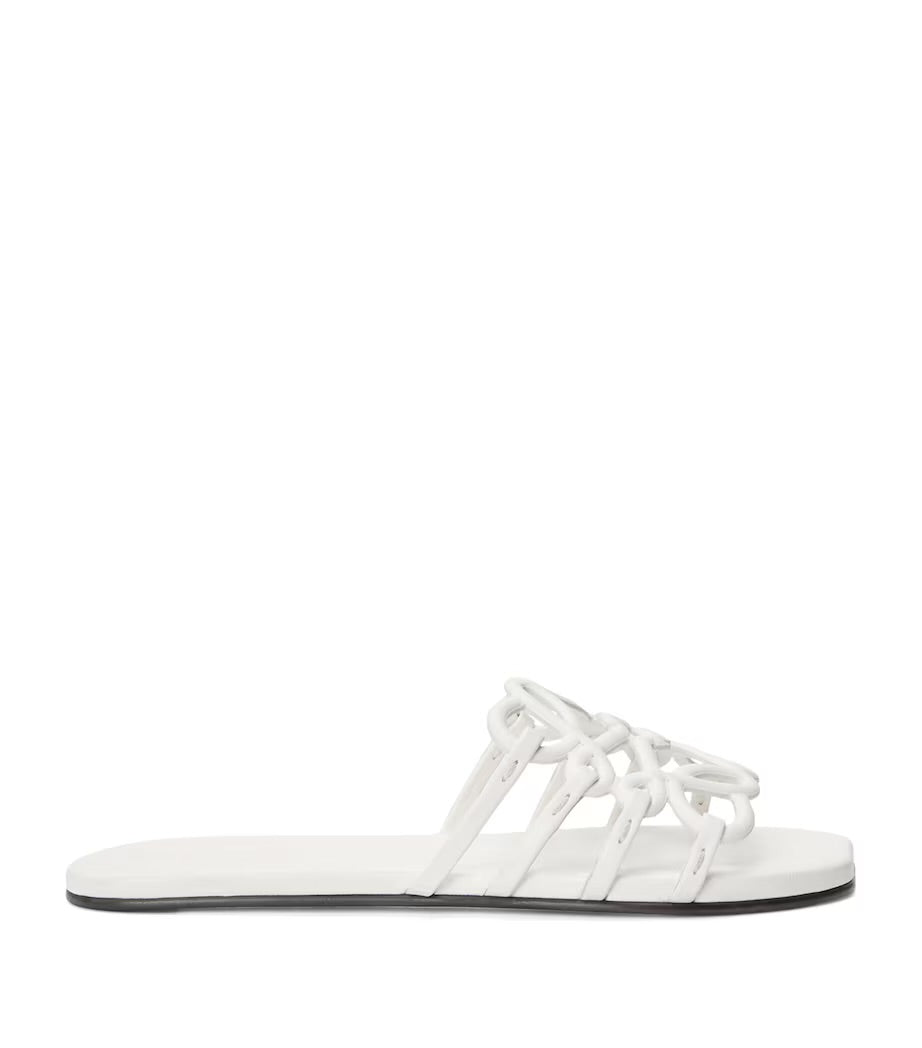 LOEWE
White Leather Petal Anagram Slides