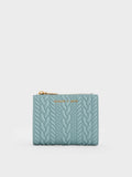 Charles & Keith Apolline Textured Top-Zip Wallet - slate blue