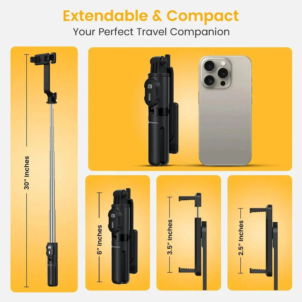 3 IN1 Pocket Size Selfie Stick with light