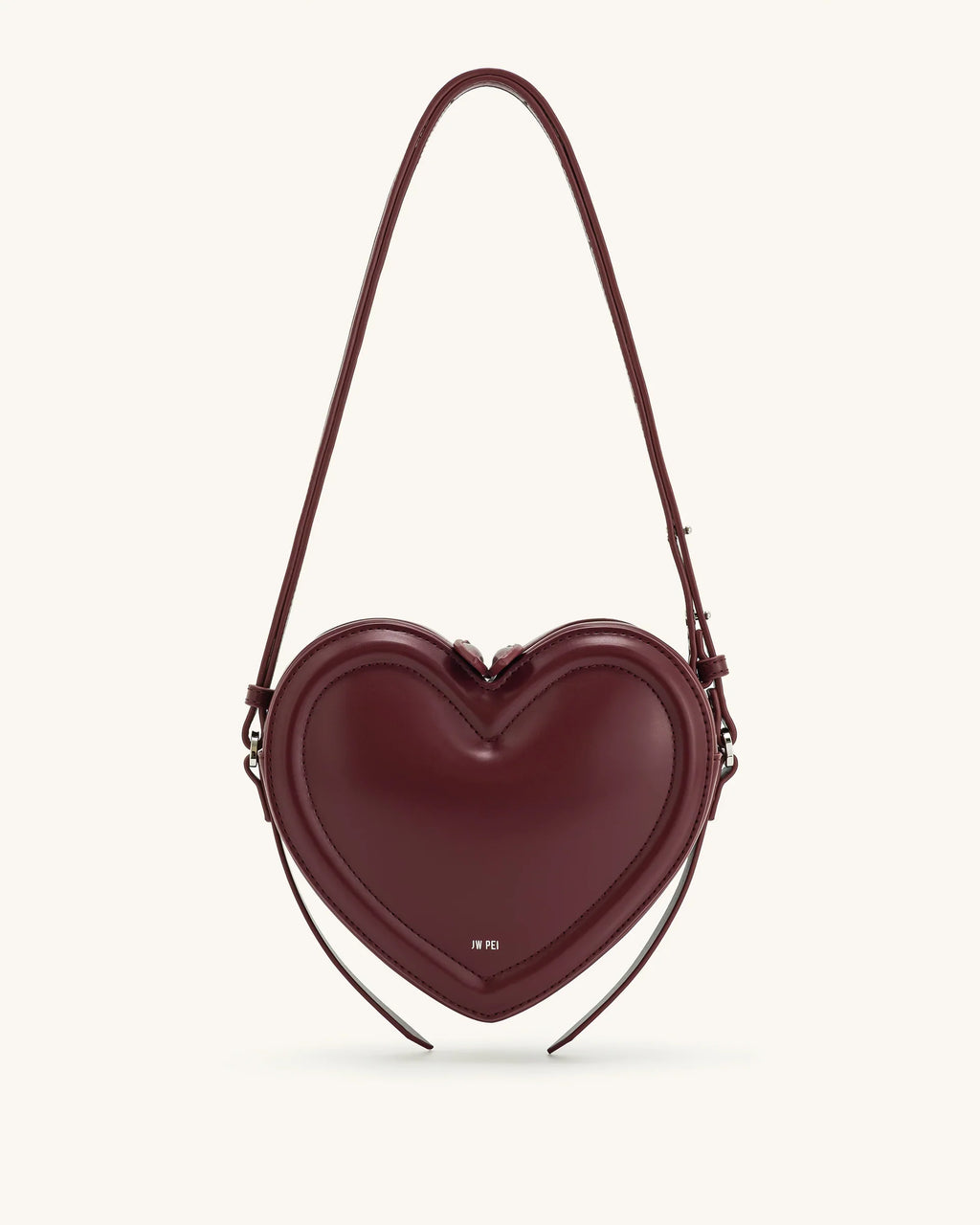 Arlene Heart Shaped Bag - Burgundy