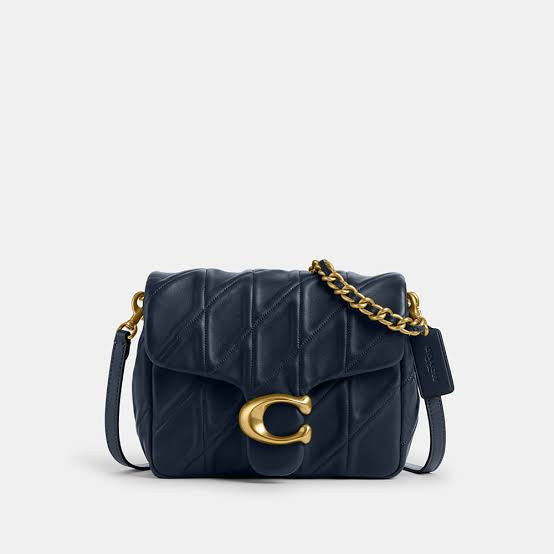 Times Square Tabby 20 Shoulder Bag With Quilting ( Dark Navy )