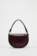 ZARA CANVAS STITCHED CROSSBODY BAG Burgundy