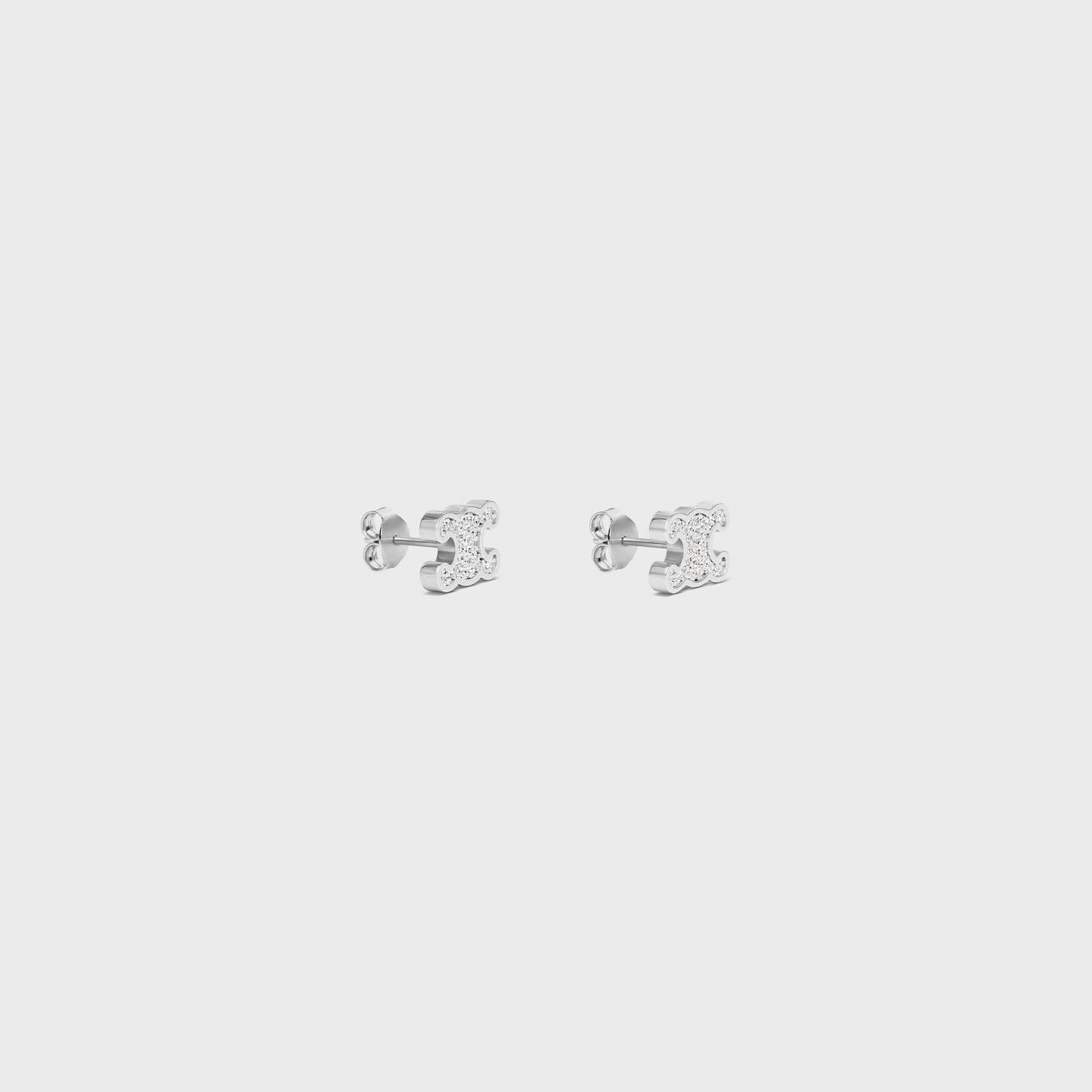 TRIOMPHE RHINESTONE STUDS IN STRASS AND BRASS WITH RHODIUM FINISH