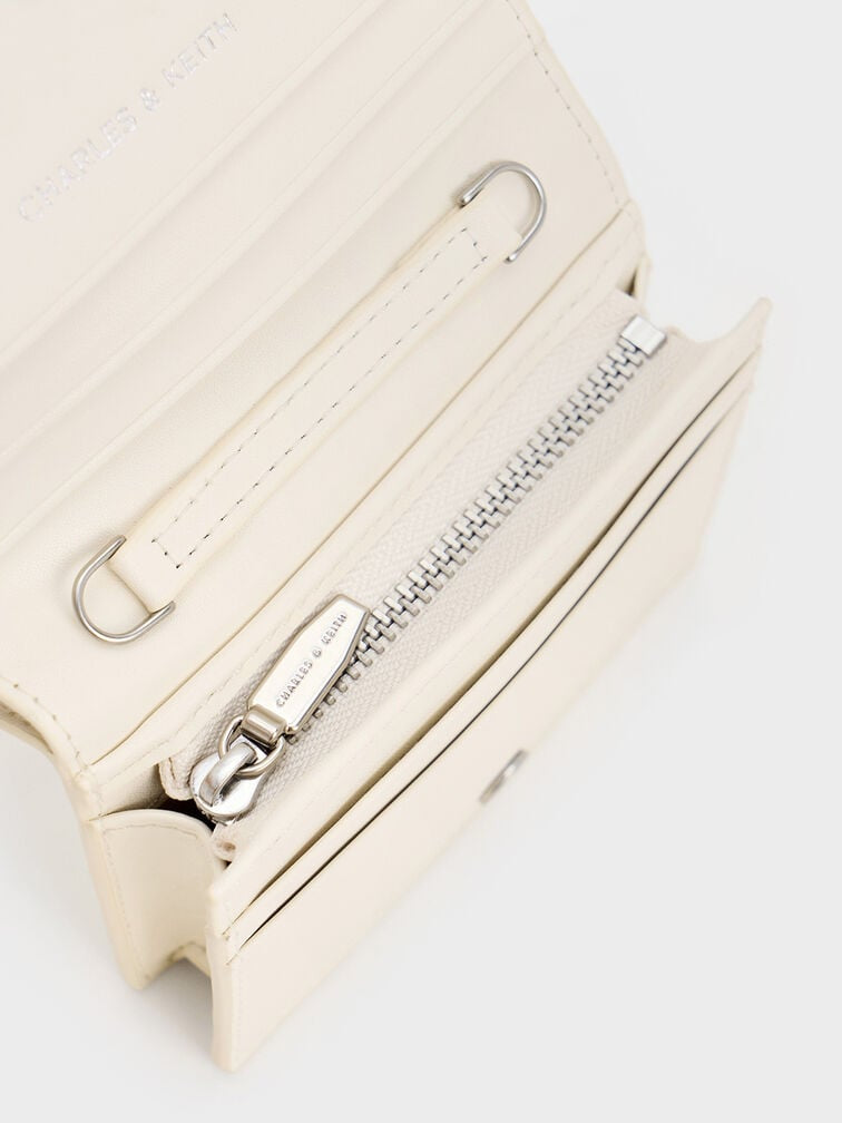 Sloane Chain-Handle Wallet - Cream