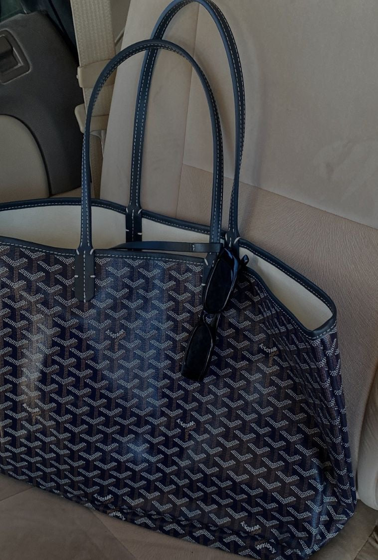 Goyard medium tote navy blue