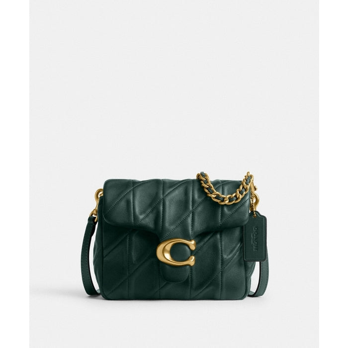 Times Square Tabby 20 Shoulder Bag With Quilting ( Green )