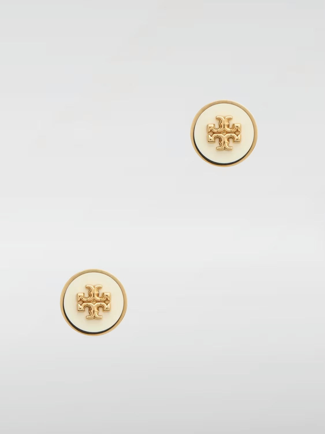 TORY BURCH ICON ENAMEL CIRCLE-STUD EARRINGS