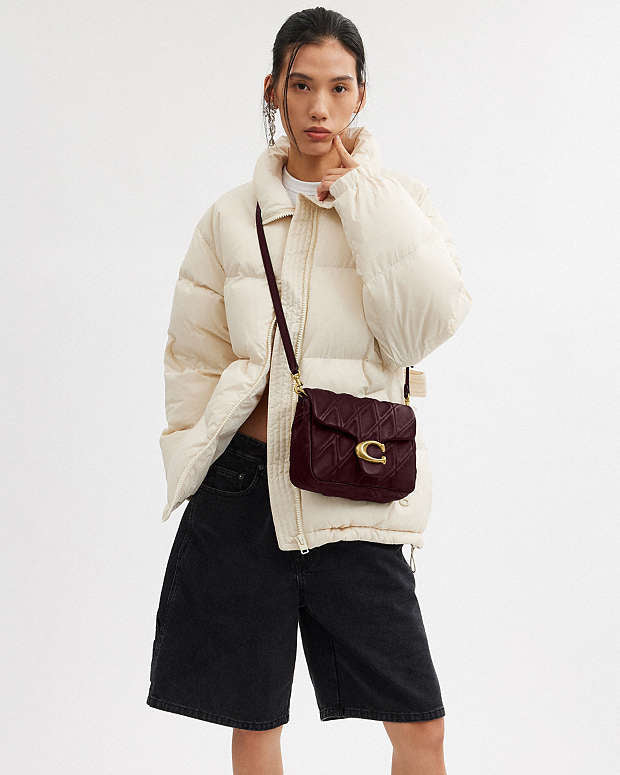 Times Square Tabby 20 Shoulder Bag With Quilting ( burgundy)