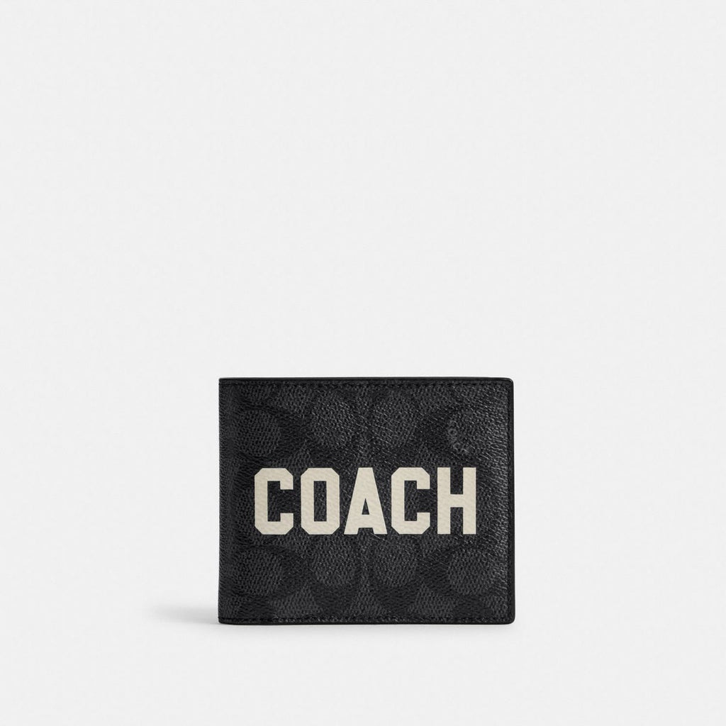 Men’s Wallet In Signature Canvas With Coach Graphic