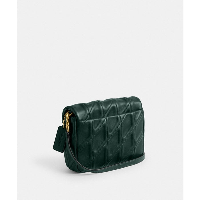 Times Square Tabby 20 Shoulder Bag With Quilting ( Green )