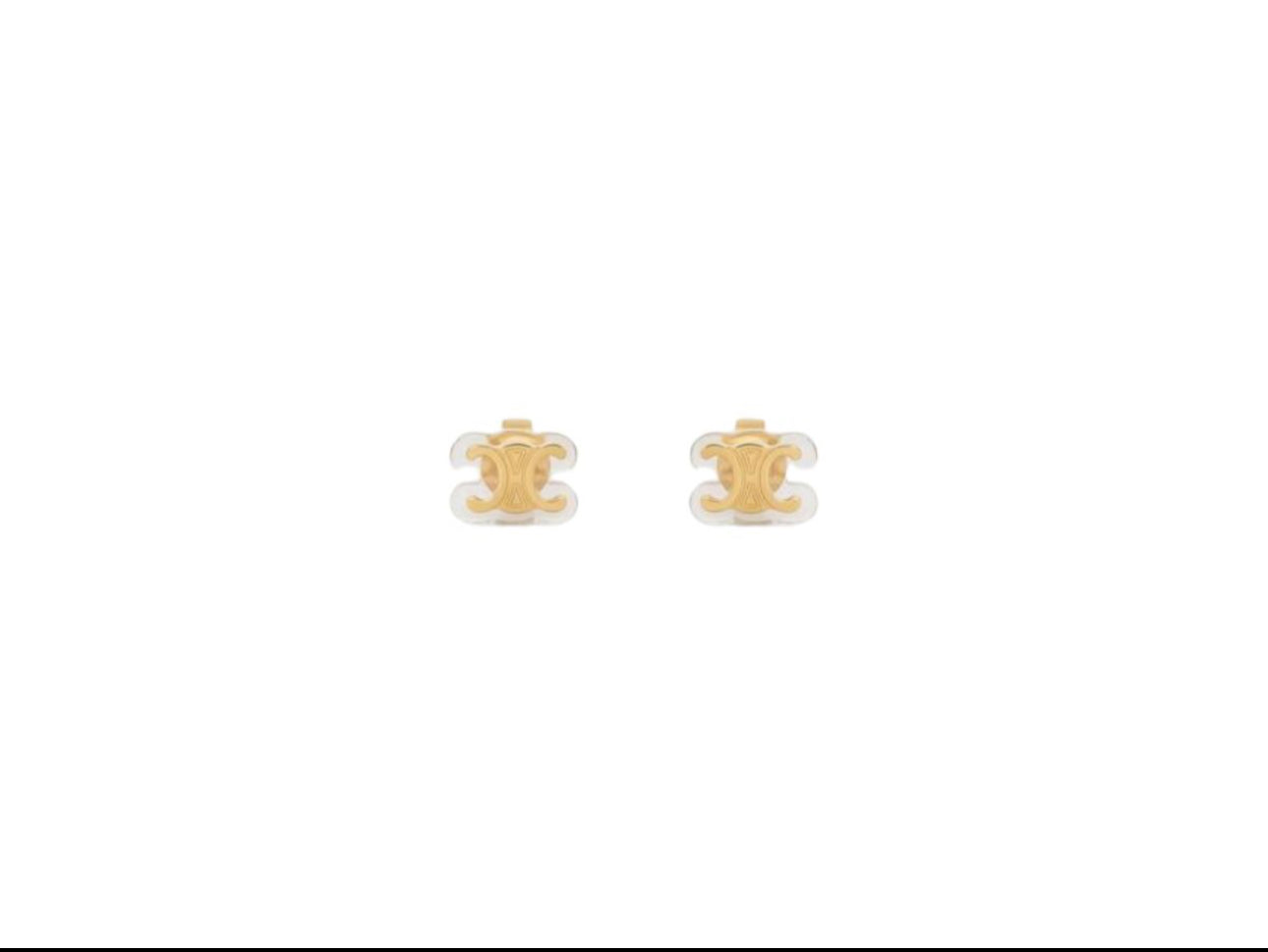 Celine Triomphe Studs in Brass with Rhodium Finish