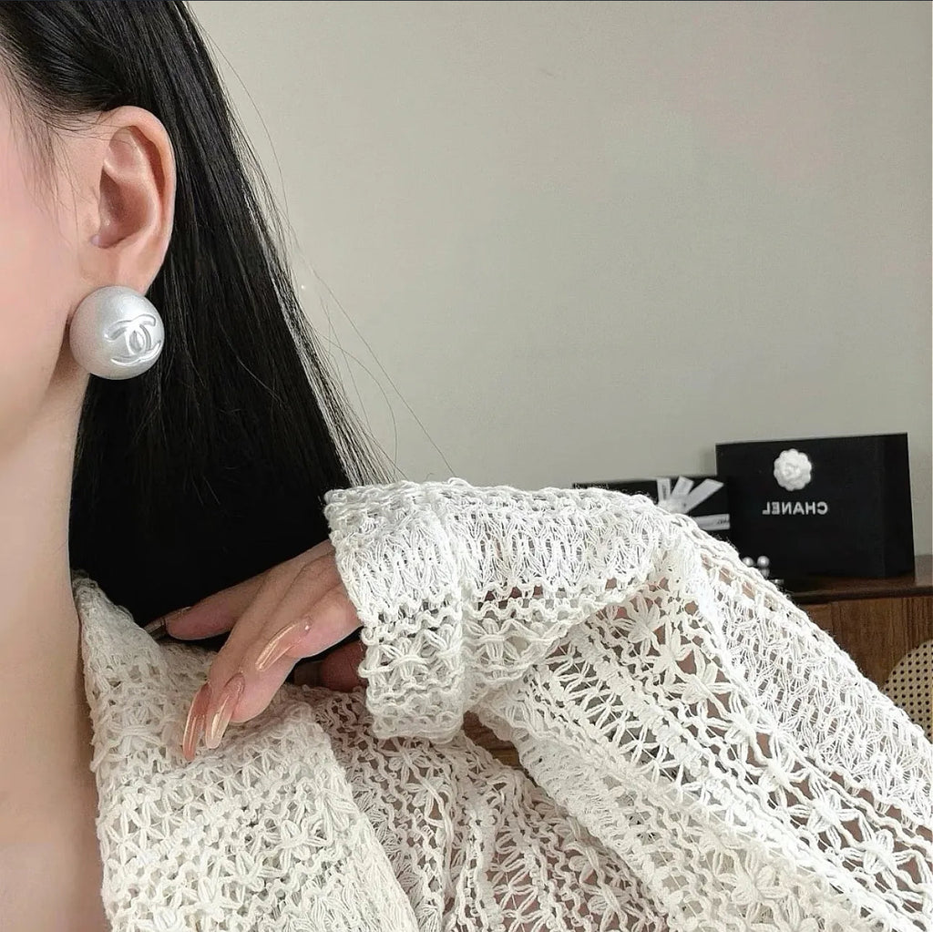 Chanel pearl studs